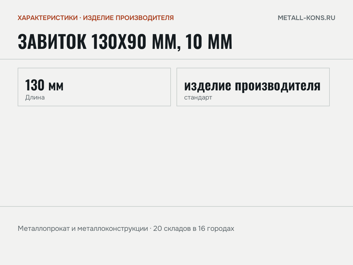 Завиток 130х90 мм, 10 мм — характеристики: масса, размеры, изделие производителя