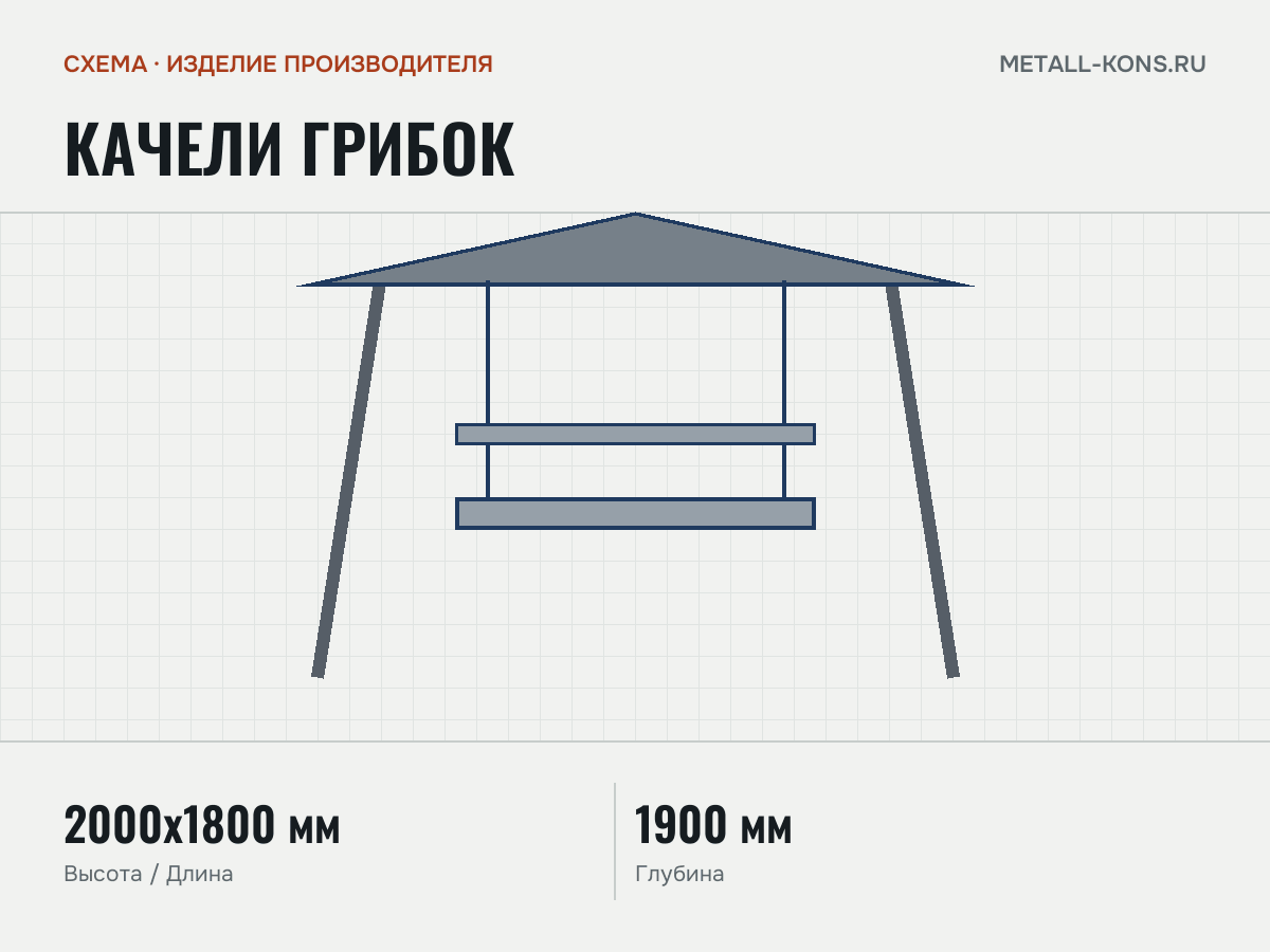 Качели Грибок — схема, изделие производителя