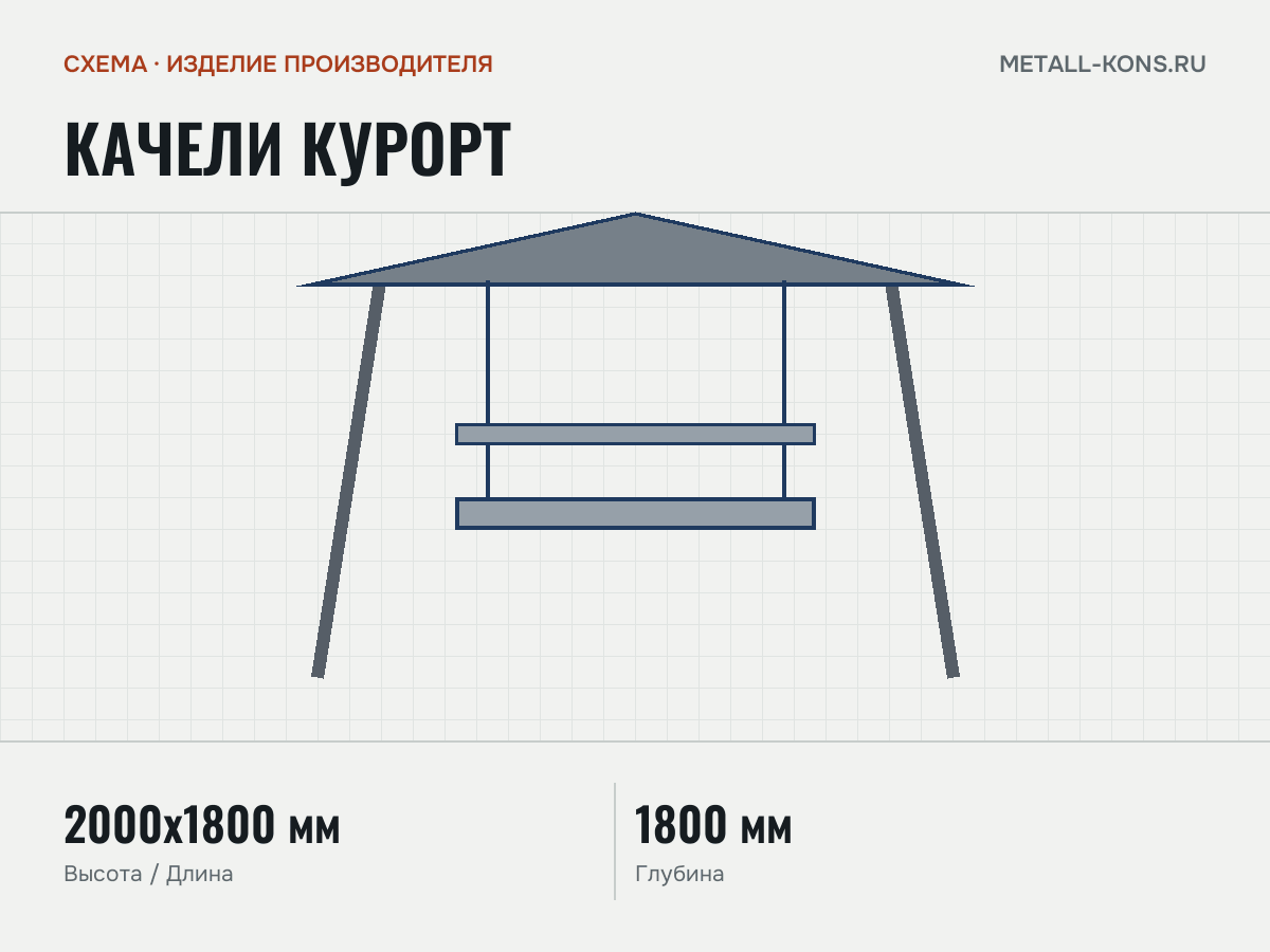 Качели Курорт — схема, изделие производителя